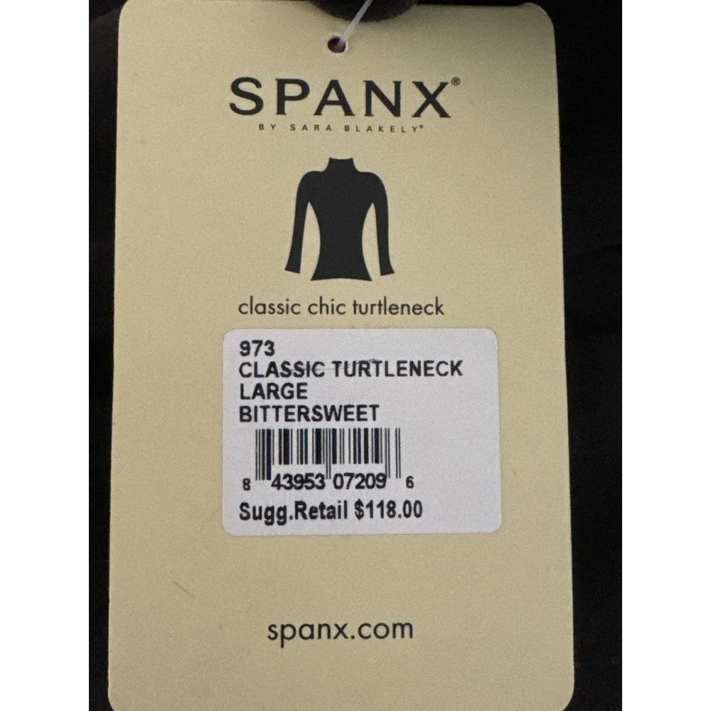 Spanx Classic Chic Turtleneck Top Womens‎ Large Brown Slimming Shapewear NWT